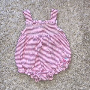 Kissy Kissy Pink and White Stripped Romper